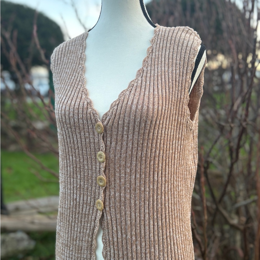 Vintage INMENLONE Long Ribbed Sweater Vest | Small–Medium - Picture 5 of 9